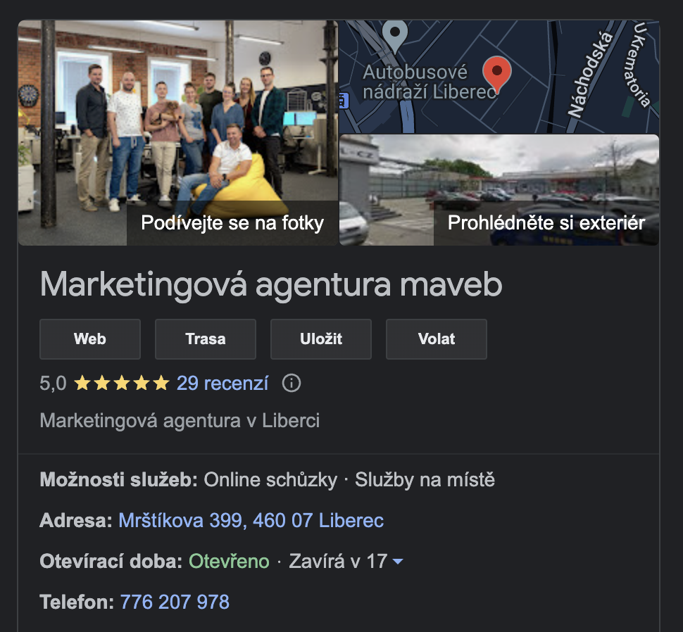 Firma na Google.cz