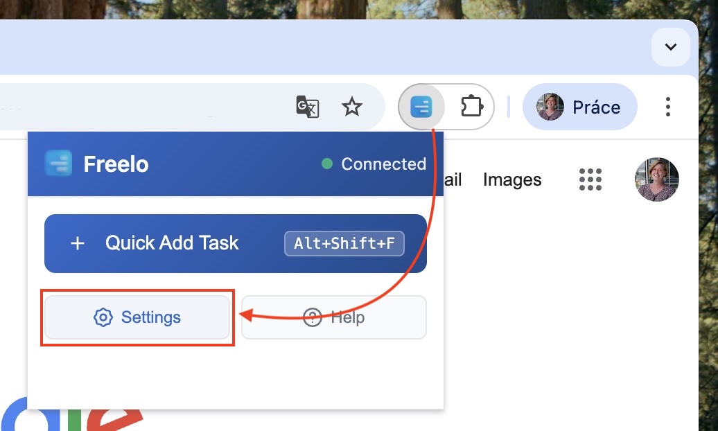 Chrome rozšíření Freelo Quick Add