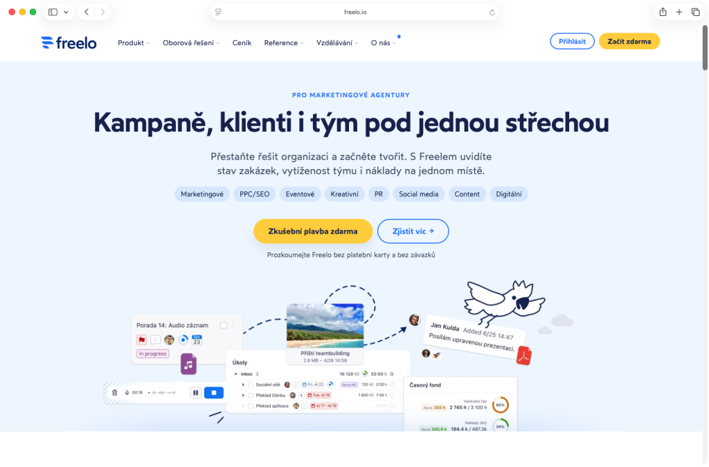 Ukázka jedné z&nbsp;landing page.